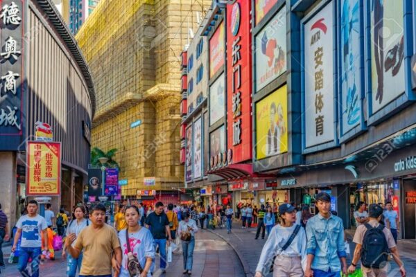 Description: SHENZHEN, CHINA - OCTOBER 29: This Is Dongmen Pedestrian Street The Main Shopping Street In The Downtown Area On October 29, 2018 In Shenzhen Stock Photo, Picture And Royalty Free Image. Image 119558521.